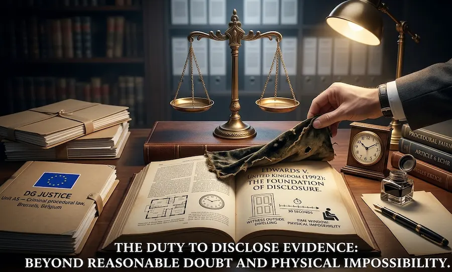 Landmark legal case Edwards v. UK illustrating the duty to disclose evidence and procedural fairness in criminal law.