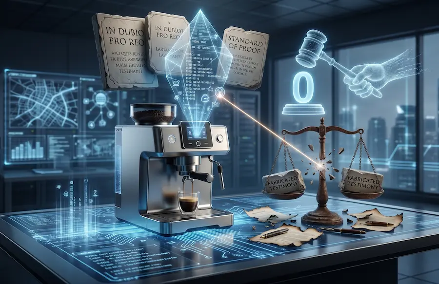 Smart coffee machine IoT logs disrupting fabricated prosecution testimony in digital forensics criminal case study.