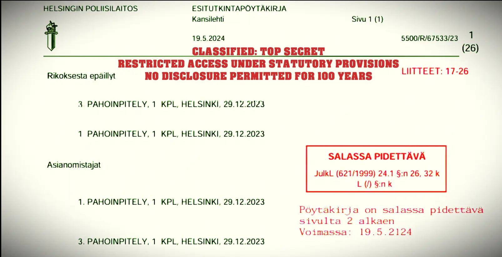 A Chronology of Judicial Selectivity: Case R 706/2025/5226 top secret police document